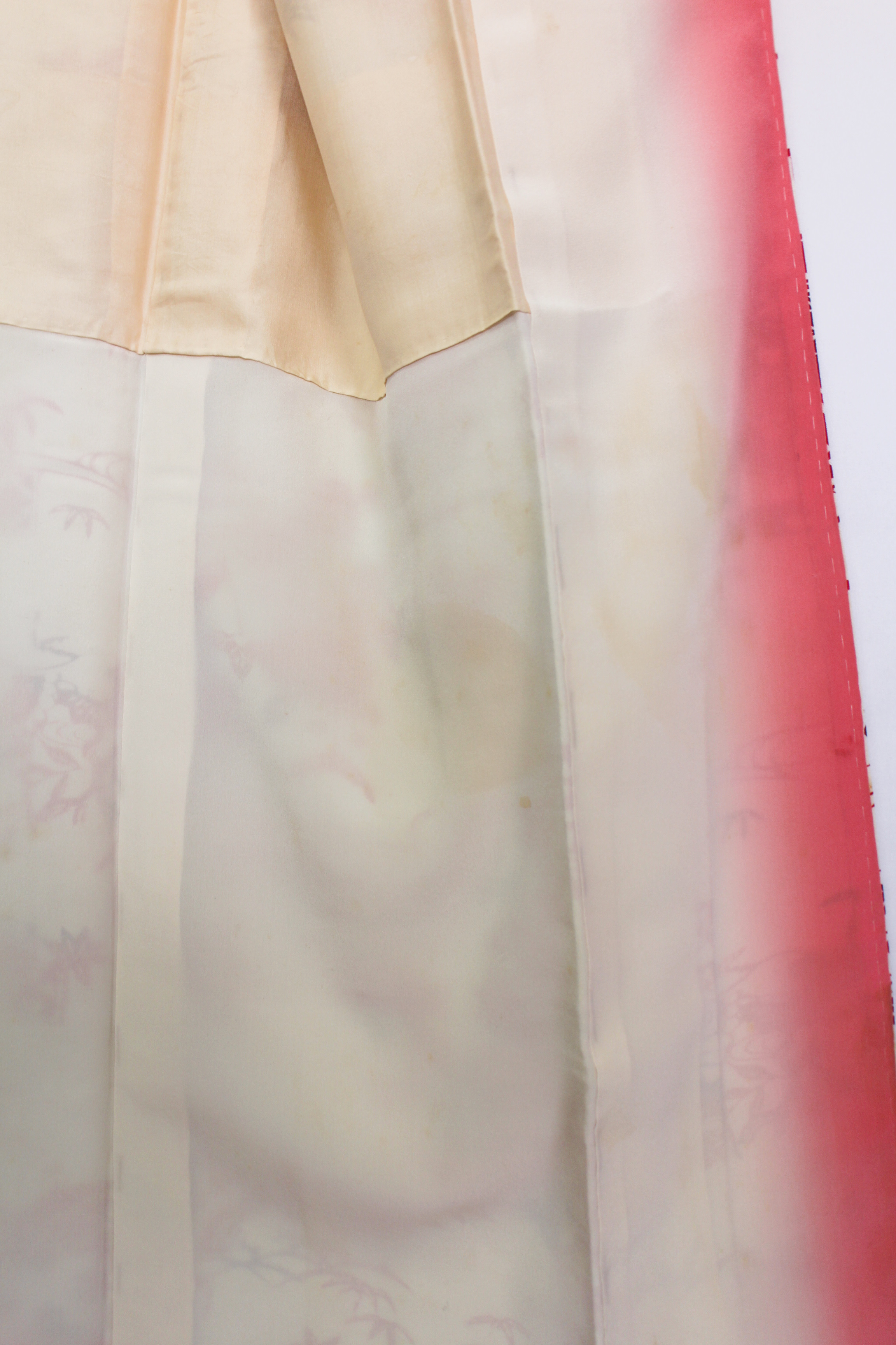 【古着物】草花風景柄小紋着物の画像