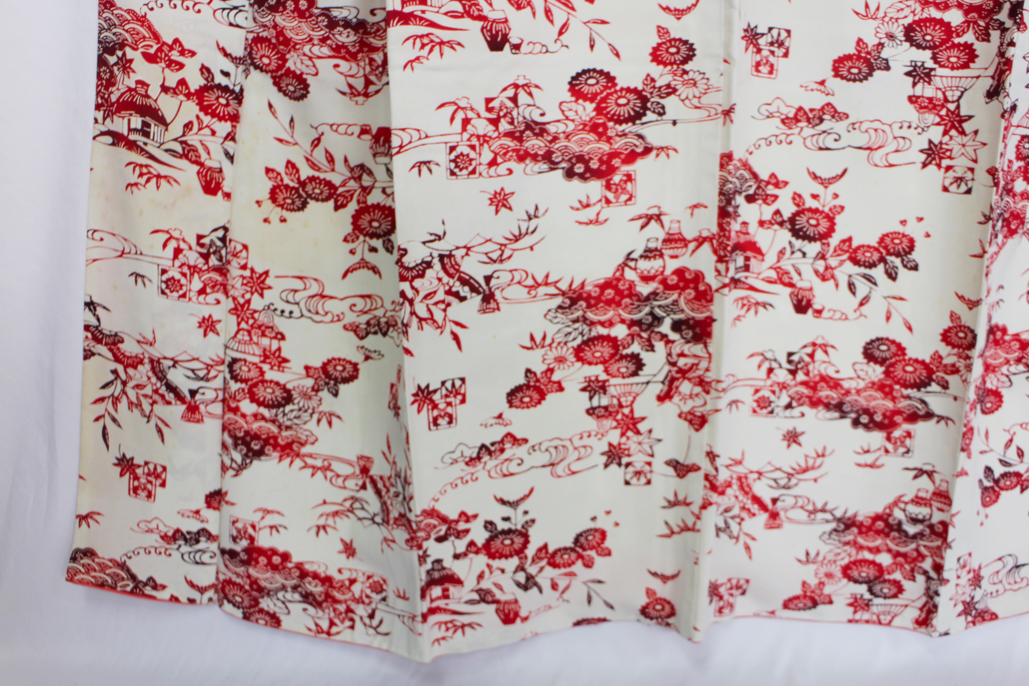 【古着物】草花風景柄小紋着物の画像