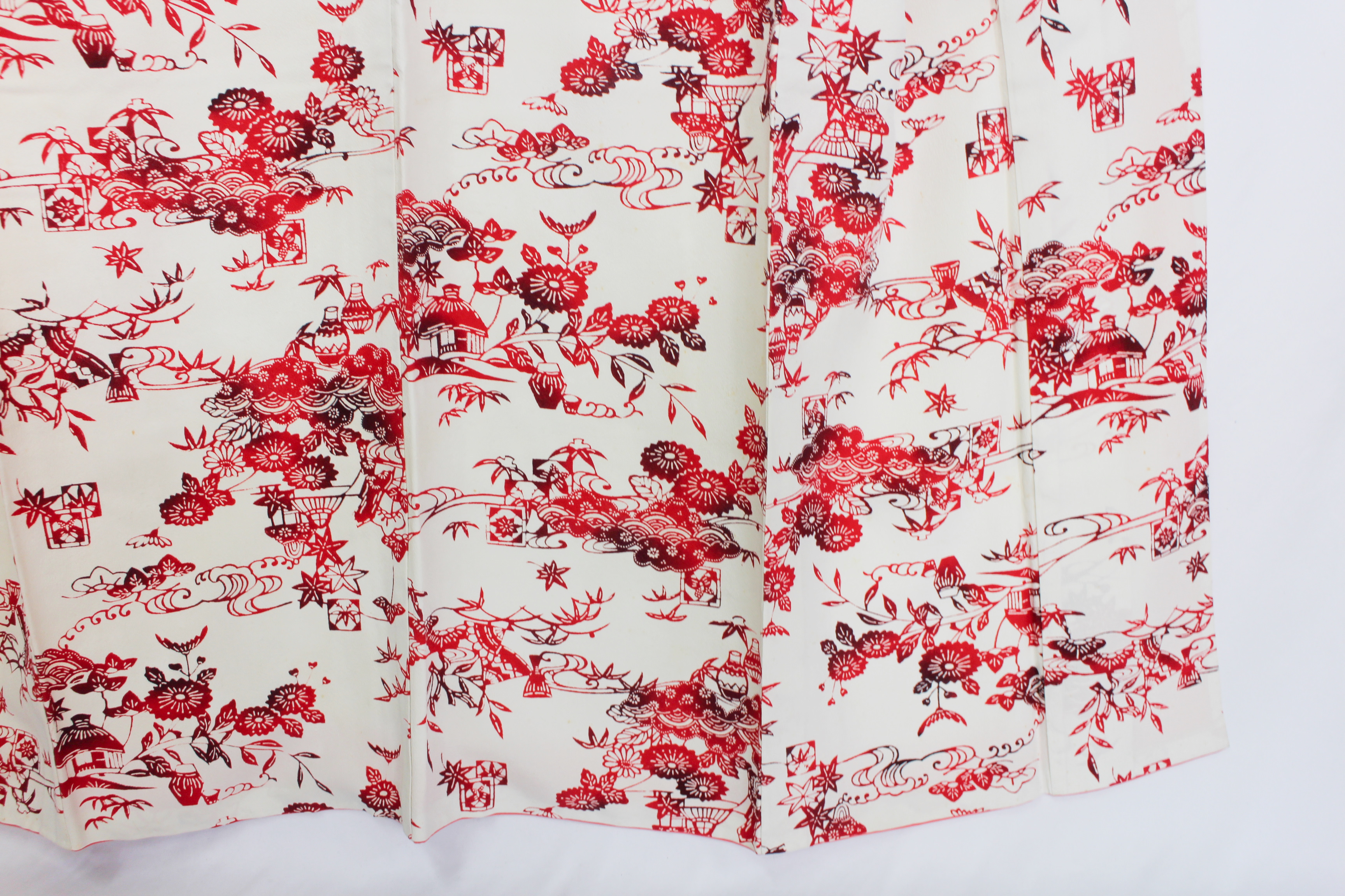 【古着物】草花風景柄小紋着物の画像