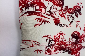 【古着物】草花風景柄小紋着物の画像