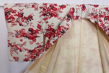 【古着物】草花風景柄小紋着物の画像