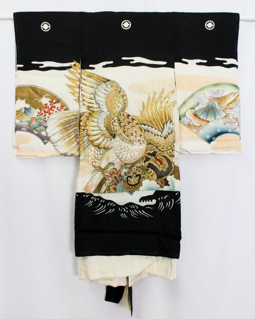 【古着物】鷹扇男児用祝い着の画像