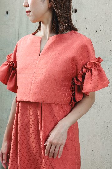 【受注商品】 オープンサイドフリルトップ＋ショルダータイタックワンピースの画像