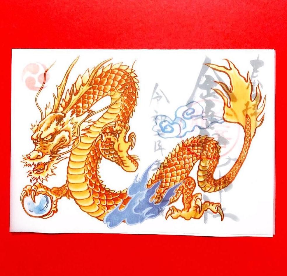 伸びる五色龍（金龍）御朱印の画像