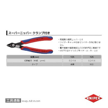 KNIPEX 7871-125 スーパーニッパー クランプ付 (SB)の画像