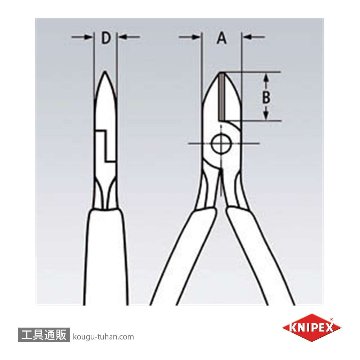 KNIPEX 7612-125 エレクトロニクスニッパーの画像