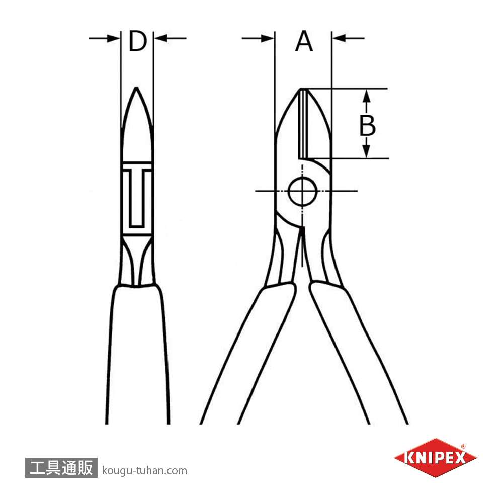 KNIPEX 7722-115 エレクトロニクスニッパー (SB)の画像