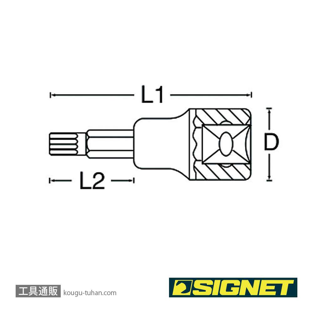 SIGNET 22861 (#22510)3/8DR T-10 ヘクスローブビットソケット画像