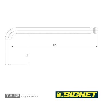 SIGNET 35224 9PCS ステンレスボール付ロング六角棒レンチセットの画像