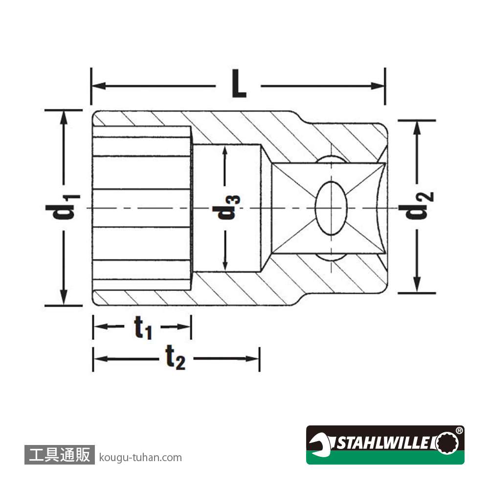 スタビレー 50-8 (1/2SQ)ソケット (12角) (03010008)画像