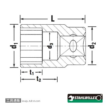 スタビレー 50-9 (1/2SQ)ソケット (12角) (03010009)画像