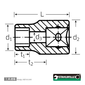 スタビレー 50TX-E10 (1/2SQ)ヘクスローブソケット (03270010)画像