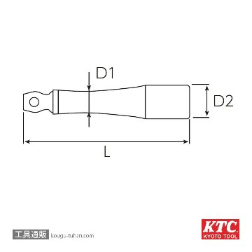 KTC BE4-075JW (12.7SQ)首振りエクステンションバーの画像