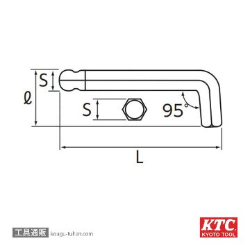 KTC HLDS200-1.5 六角棒レンチ首下ショートタイプの画像