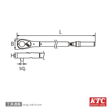 KTC CMPB8006 (19.0SQ)プレセット型トルクレンチ150-800NMの画像