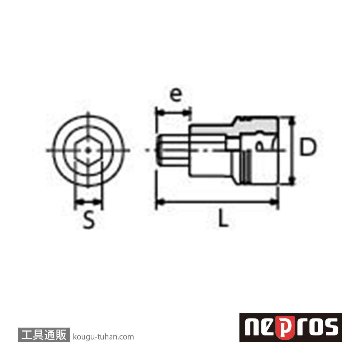 ネプロス NBT2-025SS (6.3SQ)スタッビヘキサゴンビットソケットの画像