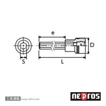 ネプロス NBT2-02L (6.3SQ)ネプロス・ロングヘキサゴンビットソケット画像