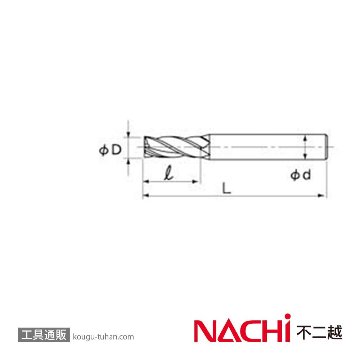 NACHI 4RSE6 スーパーハードレギュラシャンク４枚刃 6X6画像