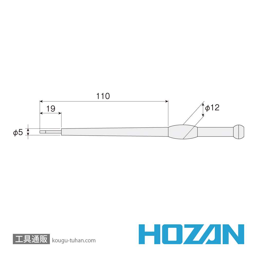 HOZAN D-271 セラミック調整ドライバー (-)1.3X0.4画像