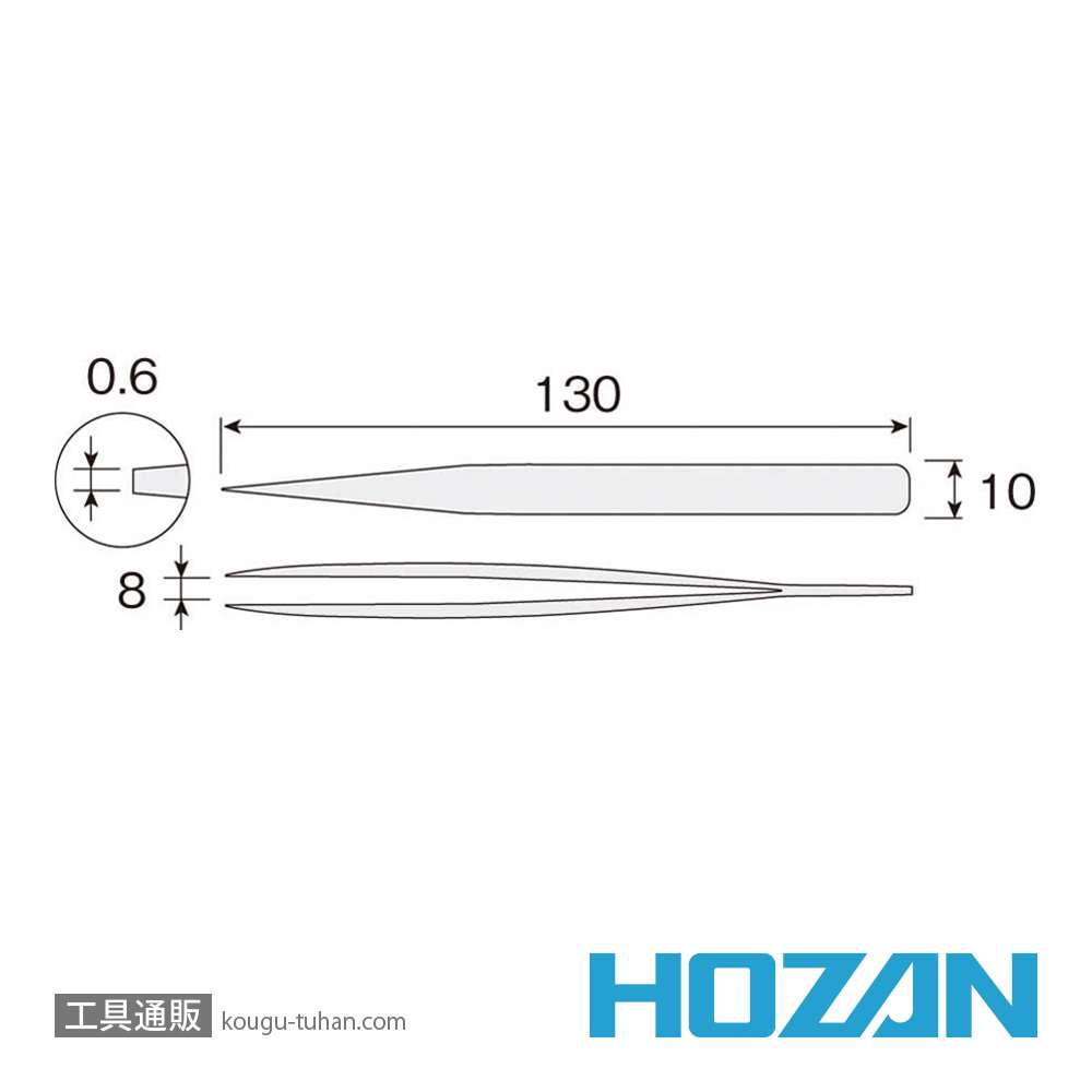 HOZAN P-887 先曲がりピンセット画像