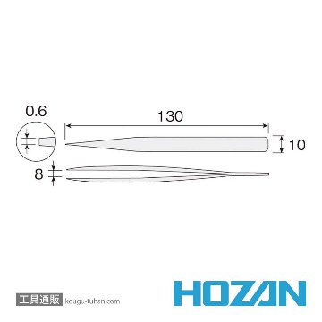 HOZAN P-887 先曲がりピンセットの画像