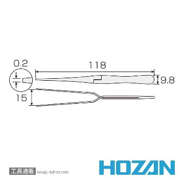 HOZAN P-651 逆作用ピンセット画像