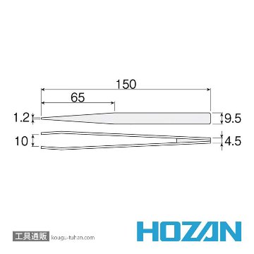 HOZAN P-863-150 ESD竹ピンセットの画像