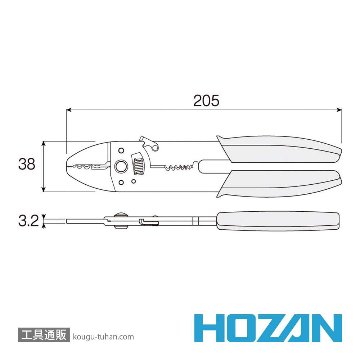 HOZAN P-704 圧着工具の画像