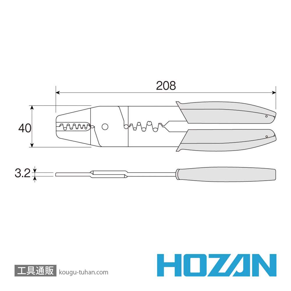 HOZAN P-706 圧着工具画像