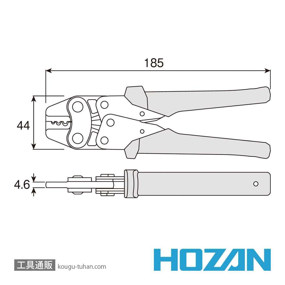 HOZAN P-726 圧着工具(裸圧着端子/スリーブ用)の画像