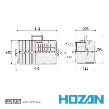HOZAN B-56-B ツールボックス (ブルー)画像