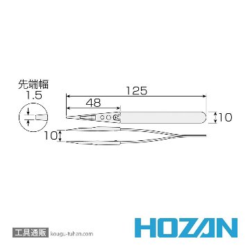 HOZAN P-640-J ESDソフトチップピンセットの画像