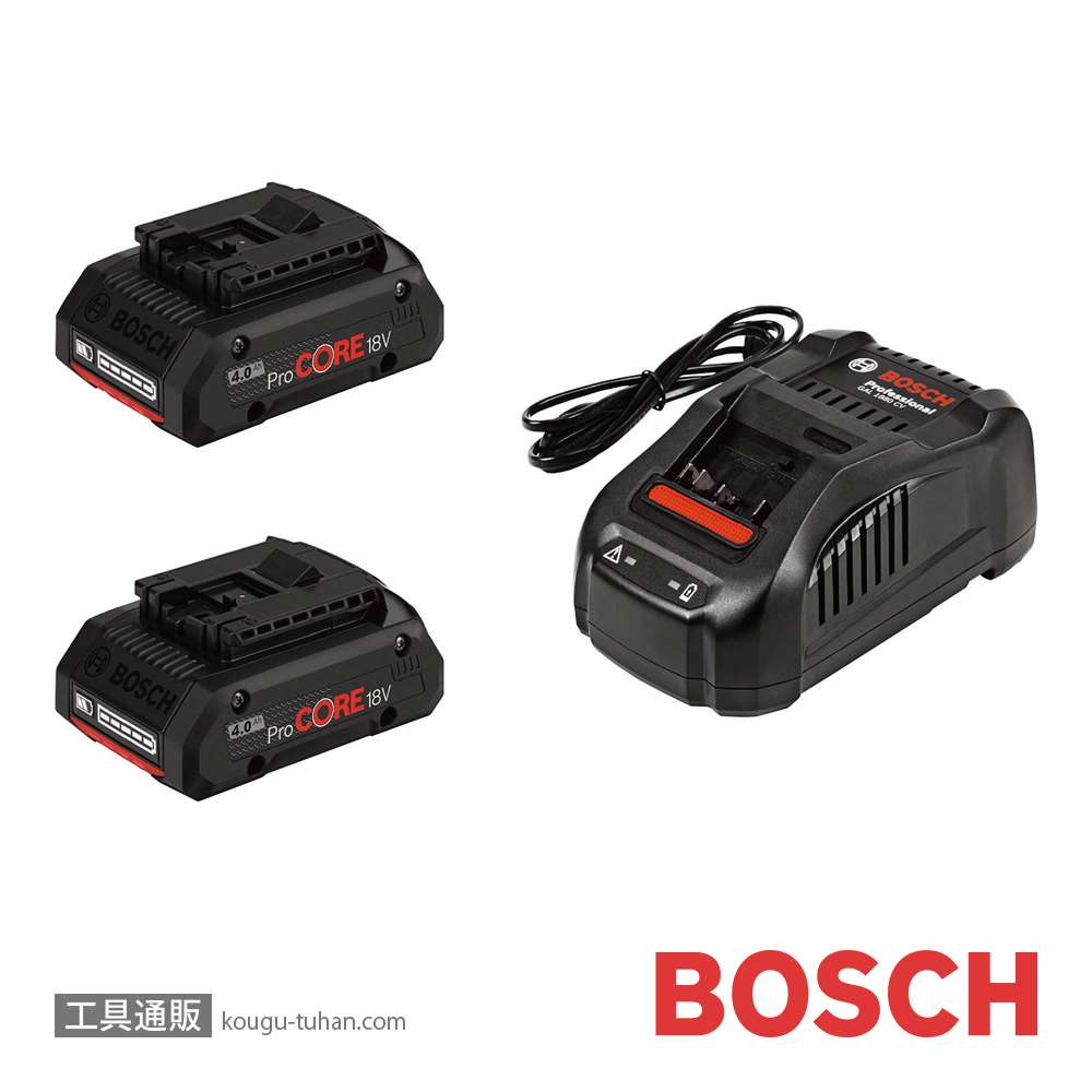 工具通販.本店 BOSCH ProCORE18V4S2 バッテリー充電器セット【送料無料】