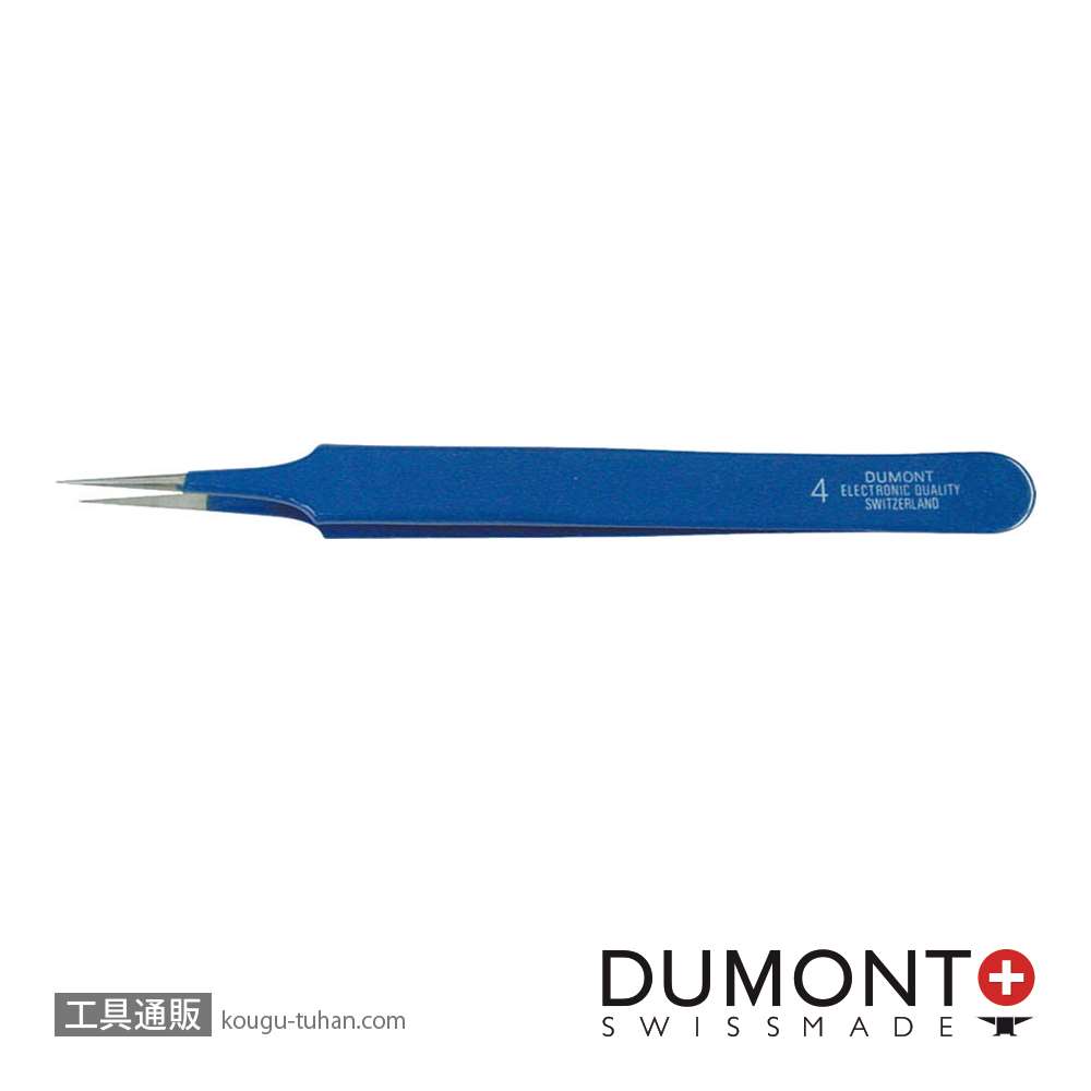 デュモント 0302-4-CO ピンセット NO.4 ブルー・イノックス画像