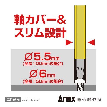 ANEX AZM-2100 絶縁ビット(+)2X100画像