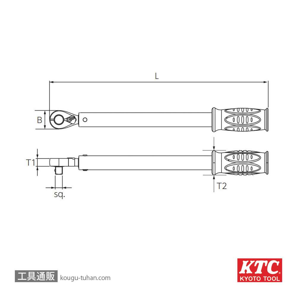 KTC GW100-04T (12.7SQ)プレロック型トルクレンチ画像