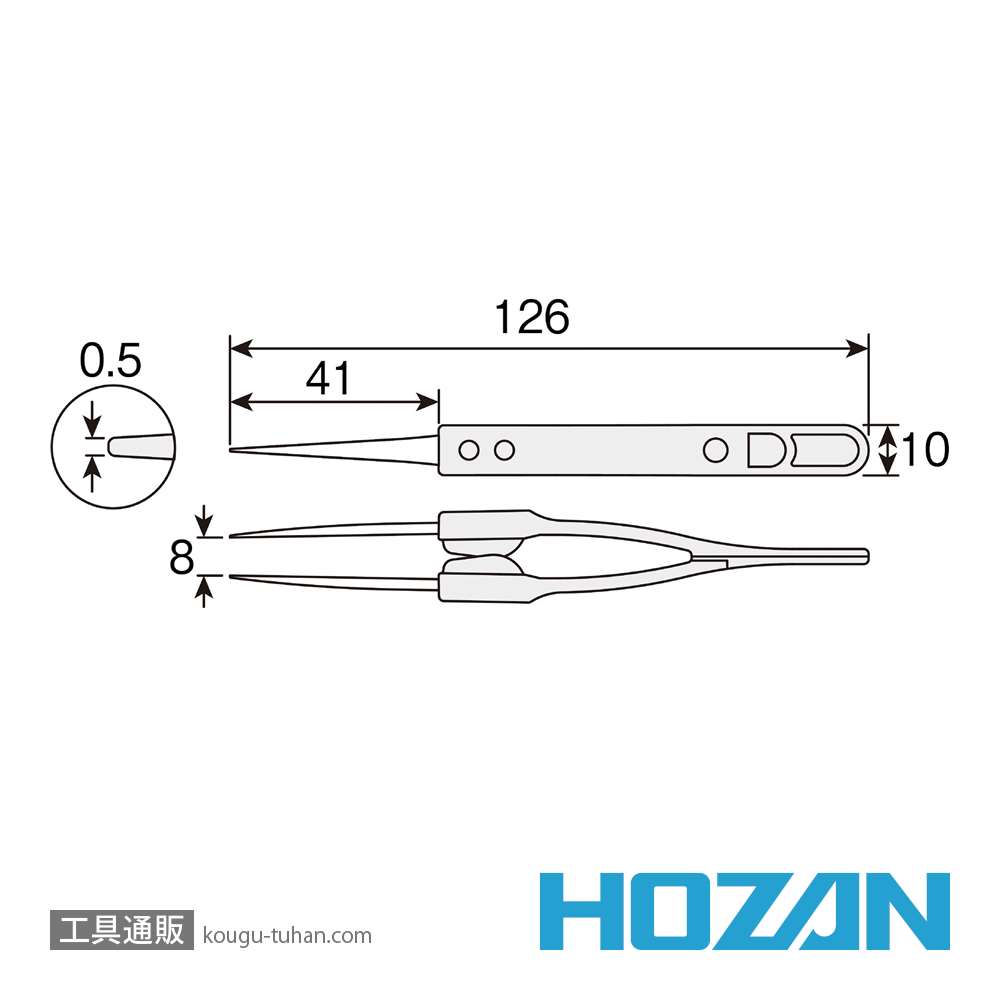 HOZAN P-550-C セラミックピンセット画像
