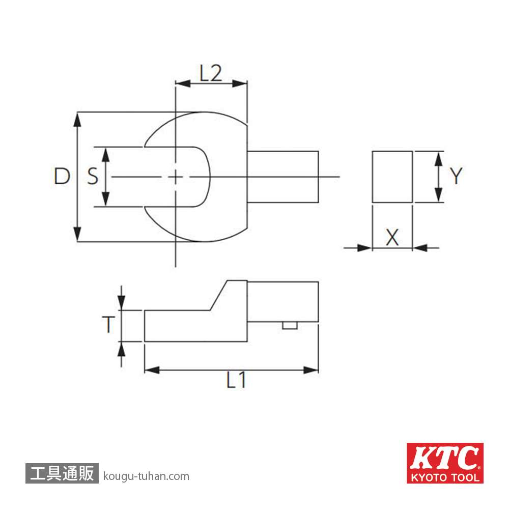 KTC GX1418-S17 14X18スパナ交換ヘッド 17mm画像