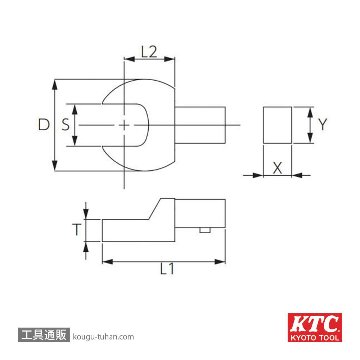 KTC GX1418-S17 14X18スパナ交換ヘッド 17mm画像