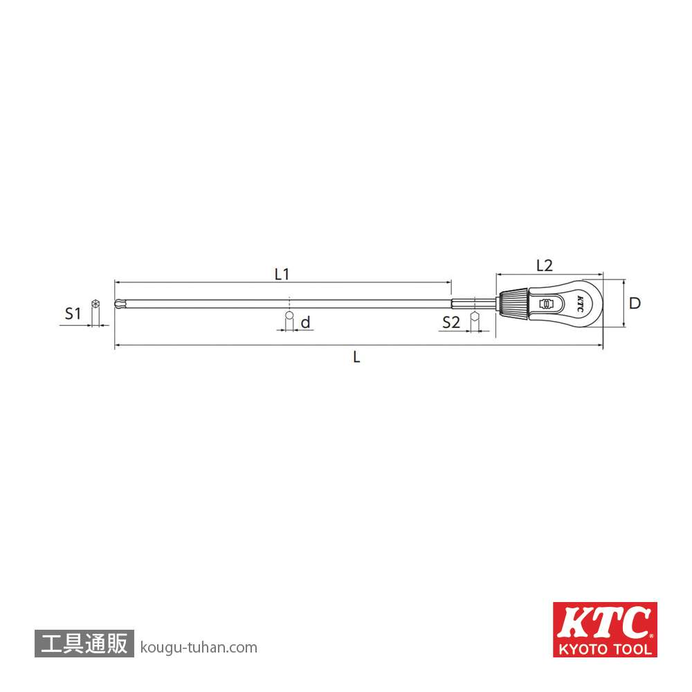 KTC ADR10-06BP ヘッドライト光軸調整レンチBP(ラチェット)画像