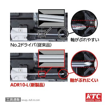 KTC ADR10-L ヘッドライト光軸調整レンチ超ロング(ラチェット)画像