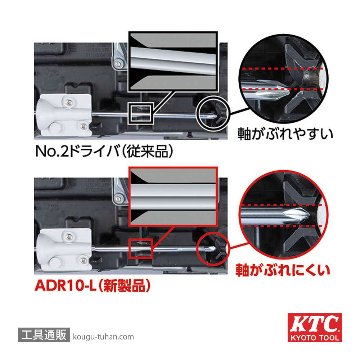 KTC ADR10-L ヘッドライト光軸調整レンチ超ロング(ラチェット)の画像