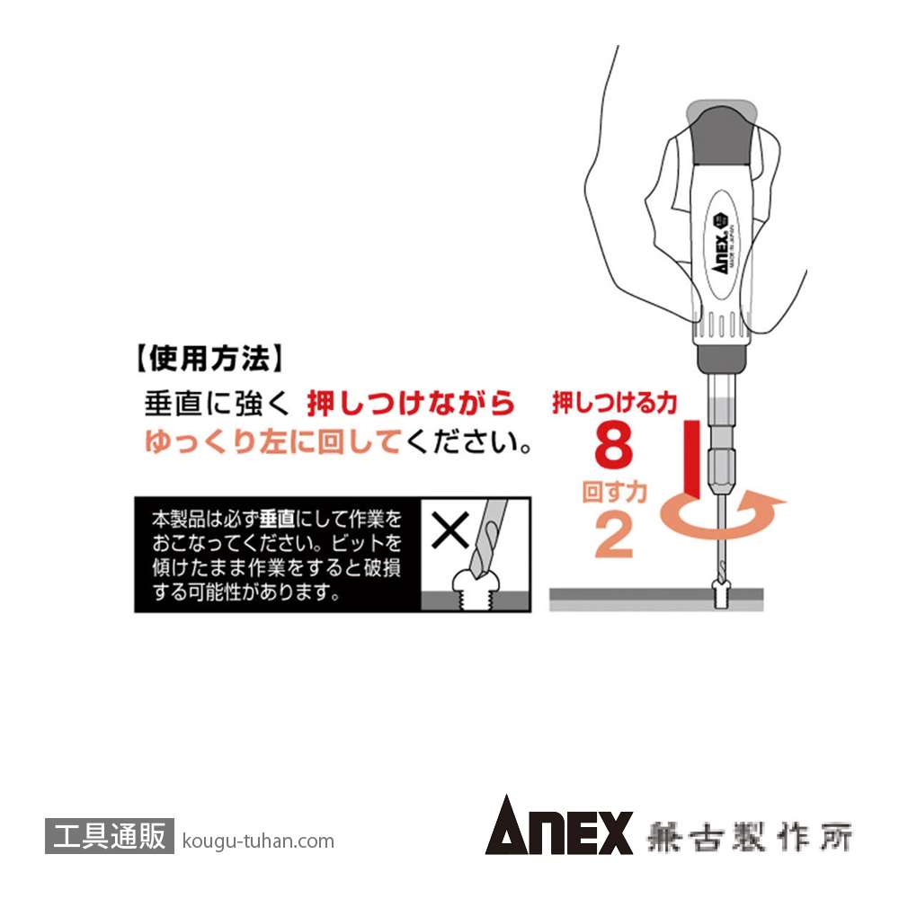 ANEX AK-23N-0 なめた精密ネジはずしビット画像