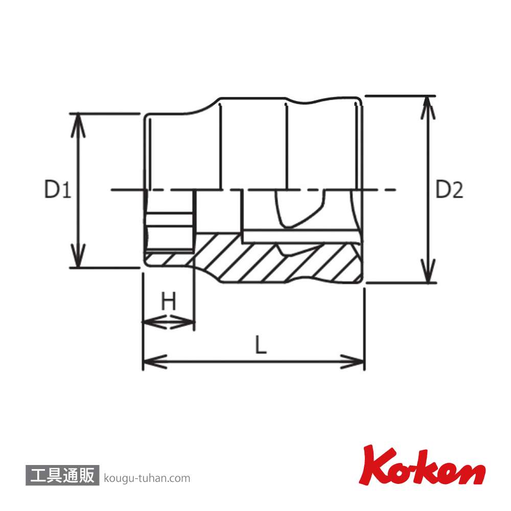 コーケン 3400MZ-10 Z-EAL 3/8"6角ソケット 10mm画像