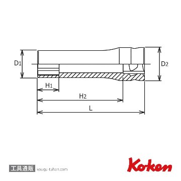 コーケン 3300MZ-10 Z-EAL 3/8"6角ディープソケット 10mmの画像