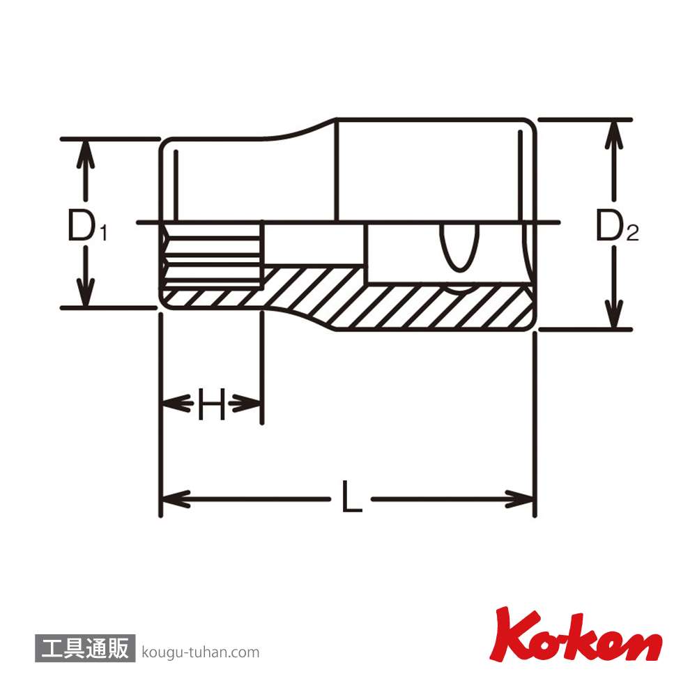 コーケン 2405A-1/4 1/4"12角ソケット 1/4"の画像