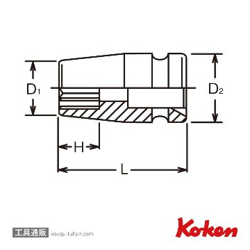 コーケン 13405M-16 3/8"インパクト12角ソケット 16mmの画像