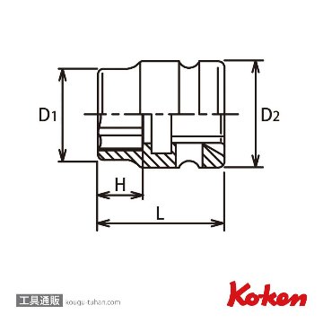 コーケン 14401MS-12 1/2"インパクト6角ショートソケット/薄肉画像