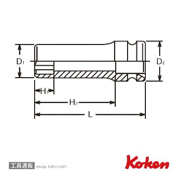 コーケン 15310M-14 5/8"インパクトサーフェイスディープソケット14mmの画像