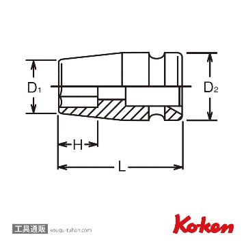 コーケン 13400A-3/4 3/8"インパクト6角ソケット 3/4"画像